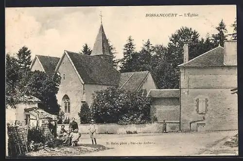 AK Bossancourt, L`Église et scène de rue animée