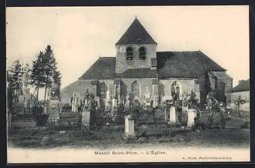 AK Mesnil Saint-Père, L`Église et le cimetière