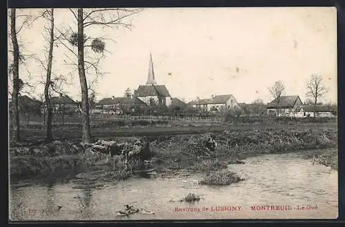 AK Montreuil, Le Gué et l`église en arrière-plan