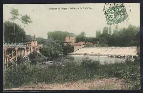 AK Troyes, Déversoir de St-Julien et paysage riverain