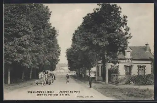 AK Bréviandes, L`Entrée du Pays prise du Passage à Niveau