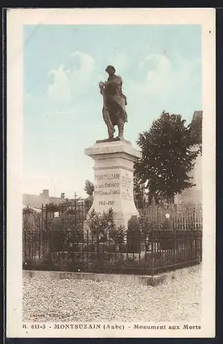 AK Montsuzain, Monument aux Morts 1914-1918