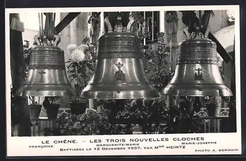 AK Le Chêne, Les trois nouvelles cloches baptisées le 12 décembre 1937