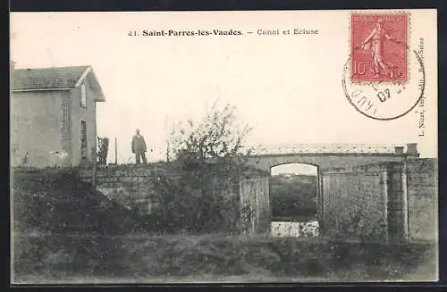 AK Saint-Parres-lès-Vaudes, Canal et Écluse