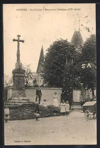 AK Poivres, Le Calvaire, Monument historique, XVe siècle