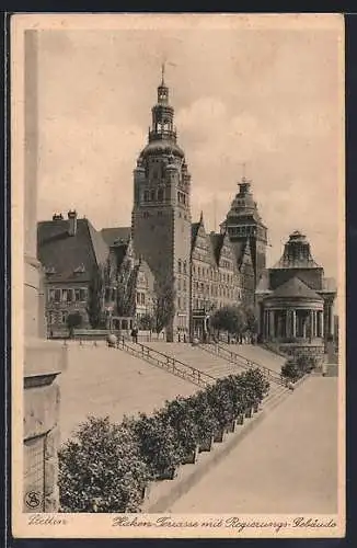 AK Stettin, Haken-Terrasse mit Regierungs-Gebäude