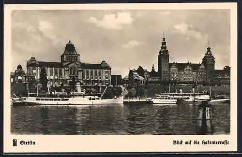 AK Stettin, Blick auf die Hafenterrasse