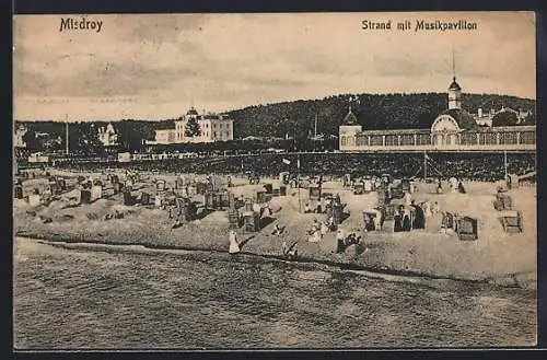 AK Misdroy, Strand mit Musikpavillon