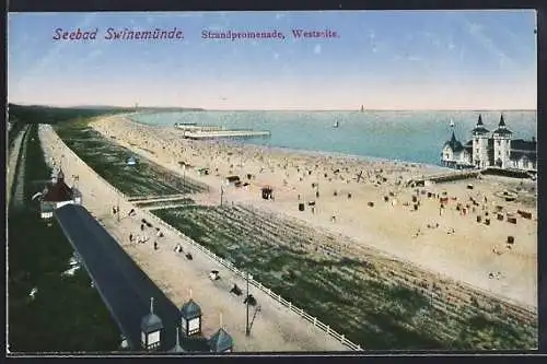 AK Swinemünde, Strandpromenade, Westseite