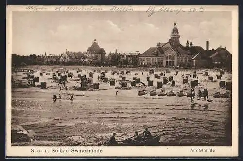 AK Swinemünde, Blick auf das Strandbad