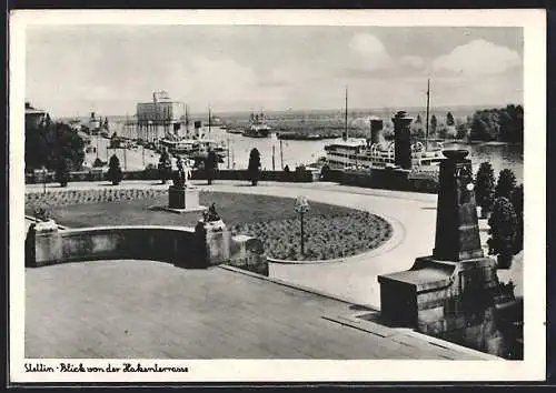 AK Stettin, Blick von der Hakenterrasse