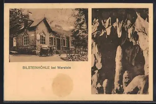 AK Warstein, Bilsteinhöhle und Gebäudeansicht