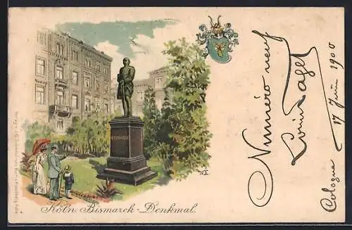 Lithographie Köln, Bismarck-Denkmal