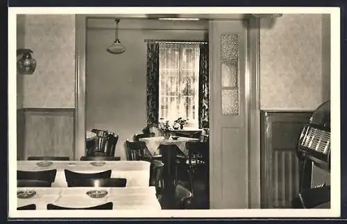 Foto-AK Büchenbeuren, Gasthaus zum Bahnhof, Innenansicht