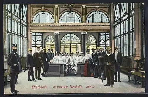 AK Wiesbaden, Kochbrunnen-Trinkhalle Innenansicht