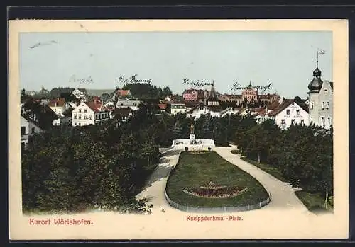 AK Bad Wörishofen, Kneippdenkmal-Platz