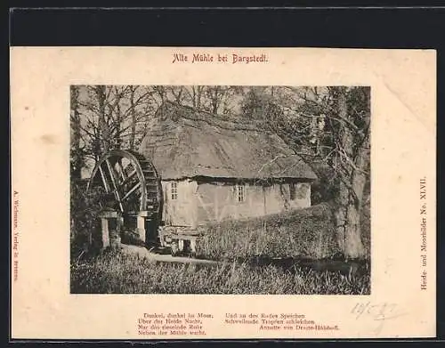 AK Bargstedt / Stade, Alte Mühle am Bachlauf
