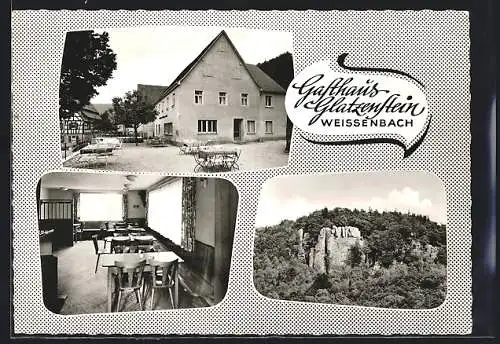 Foto-AK Weissenbach / Schnaittach, Gasthaus Glatzenstein und Umgebung