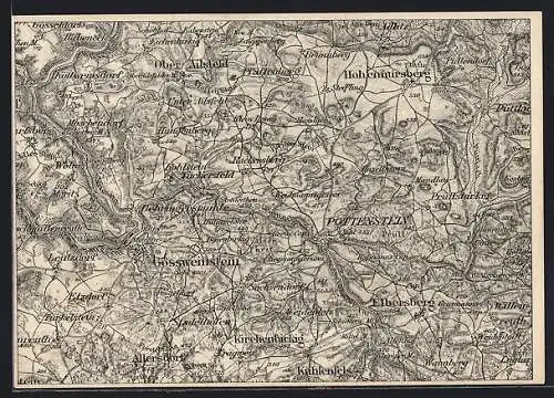 AK Pottenstein / Fränkische Schweiz, Landkarte der Umgebung