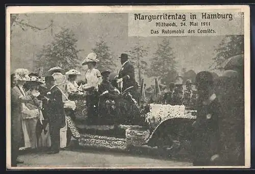 AK Hamburg, Margueritentag 1911, Das Automobil des Comités