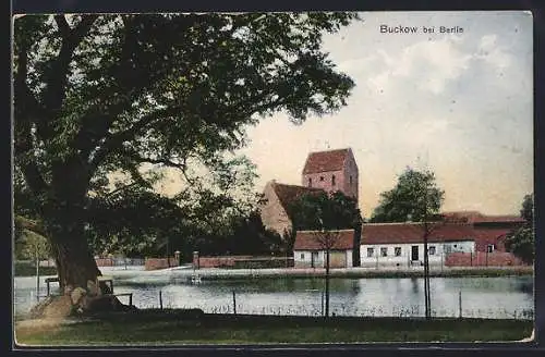 AK Buckow bei Berlin, Ortspartie am Ufer