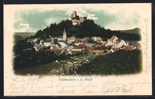 AK Falkenstein i. / bayr. Wald, Teilansicht mit Burg