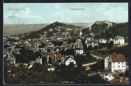 AK Blankenburg / Harz, Ortsansicht aus der Vogelschau