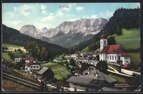 AK Ramsau / Berchtesgaden, Blick zur Kirche im Ort
