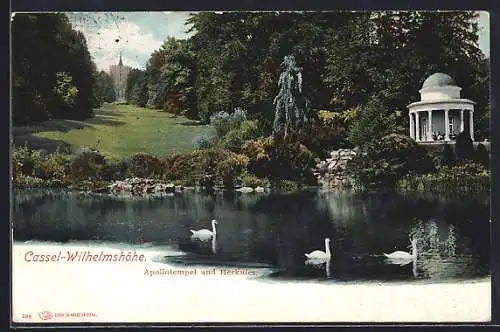 AK Cassel-Wilhelmshöhe, Apollotempel und Herkules