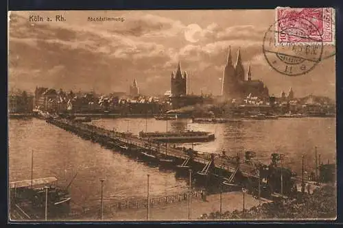 AK Köln a. Rhein, Abendstimmung mit Domblick und Stadtpanorama