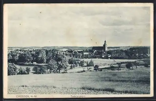 AK Drossen /N.-M., Totalansicht mit Kirche