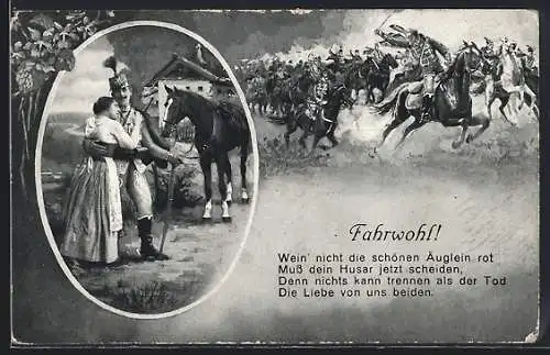 AK Österreichischer Soldat umarmt seine Frau