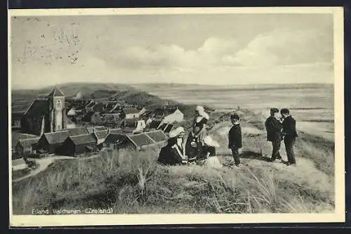 AK Walcheren /Zeeland, Teilansicht mit Kirche