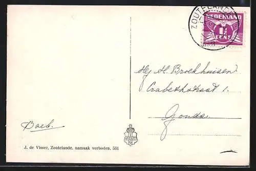 AK Walcheren /Zeeland, Teilansicht mit Kirche