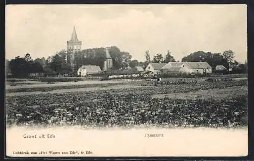 AK Ede, Panorama mit Kirche