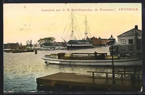 AK Amsterdam, Oosterdok met h. M. Opleidingsschip de Wassenaar
