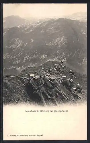 AK Infanterie in Stellung im Hochgebirge