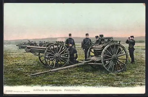 AK Schweizer Soldaten in Uniform mit Feldartillerie