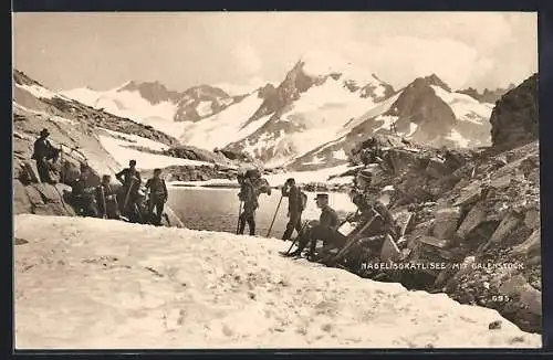 AK Schweizer Soldaten am Nägeligrätlisee mit Galenstock
