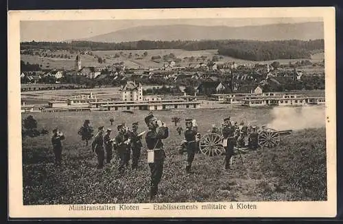 AK Kloten, Militäranstalt Kloten, Feldgeschütze bei Übung