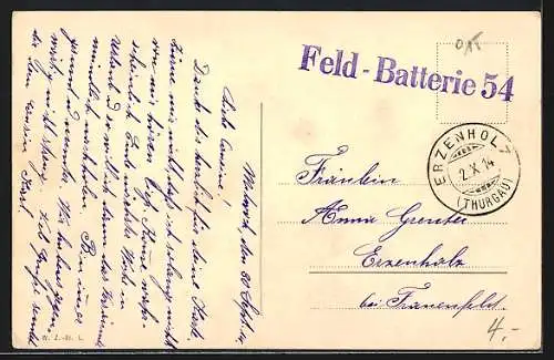 AK Grenzbesetzung 1914, Baracke einer Grenzwache