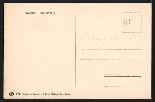 AK Schweizer Soldaten in Uniform mit Saumtier