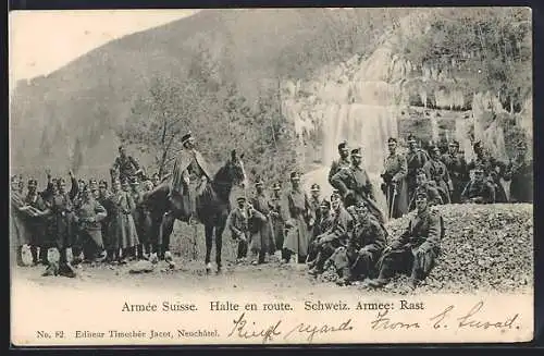 AK Schweizer Armee bei der Rast