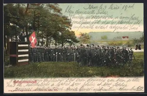 AK Schweizer Soldaten bei Feldgottesdienst