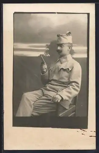 Foto-AK Österreichischer Soldat in Uniform