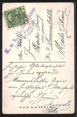 AK Die Vorsehung beschütze, Verwundeten Soldaten erscheint Jesus