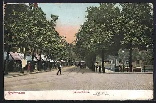 AK Rotterdam, Noordblaak, Strassenbahn