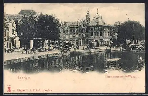 AK Haarlem, Binnenspaarne m. Waag