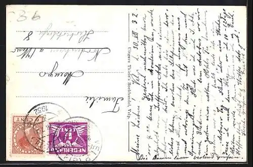 AK Velp, Hoofdstraat met Postkantoor, Strassenbahn