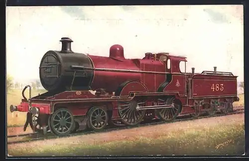 Künstler-AK englische Eisenbahn No. 483